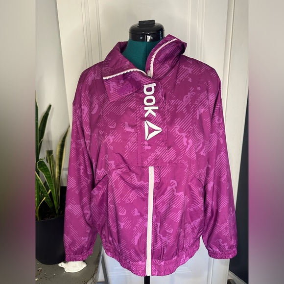 Women’s Reebok Printed Track Jacket small pink Print - Picture 12 of 16